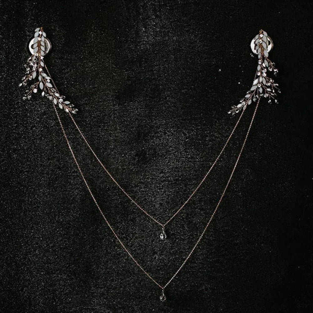 Hochzeits-Rückenketten-Halskette Rückenschmuck Damen Silber