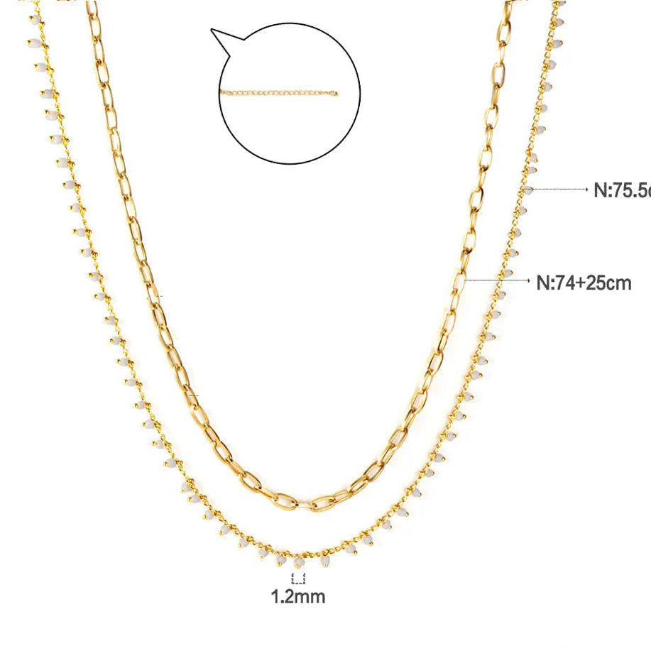 Hüftkette mit weißen Perlen - Taille- und Bauchkette für Damen
