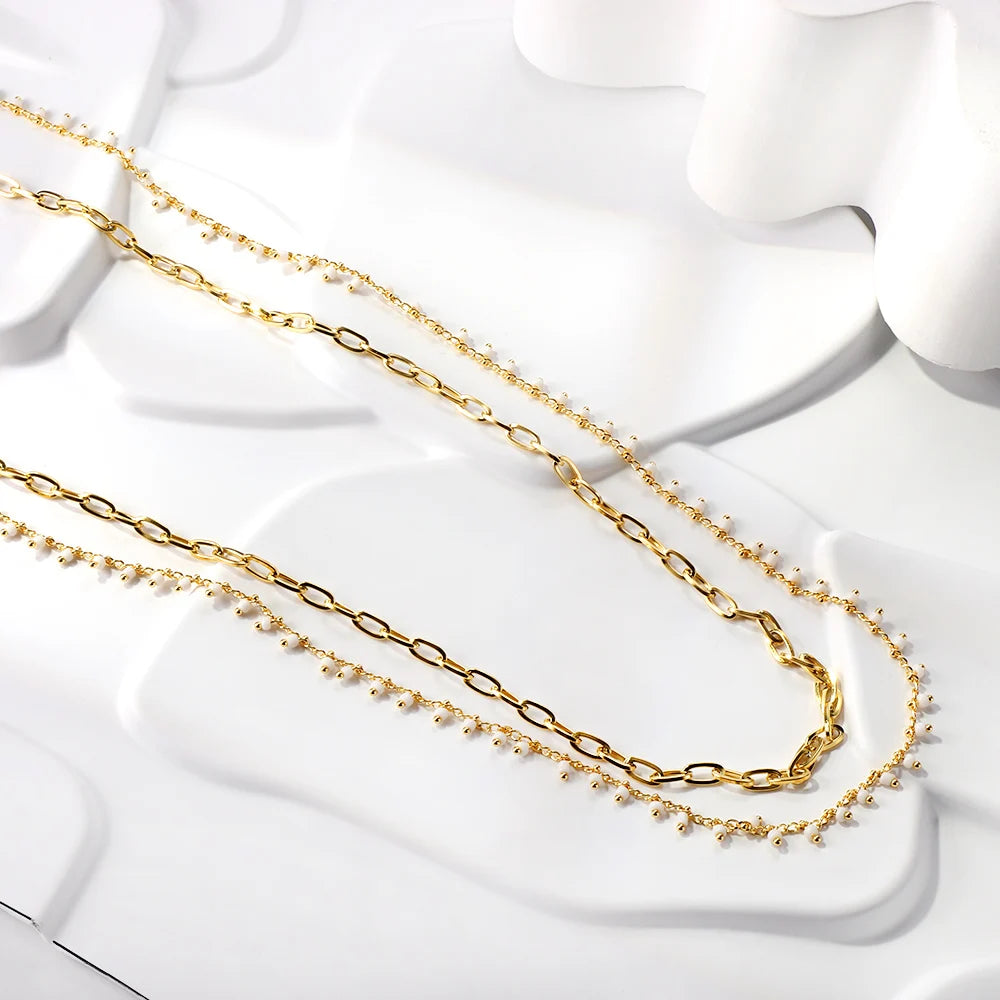 Hüftkette mit weißen Perlen - Taille- und Bauchkette für Damen