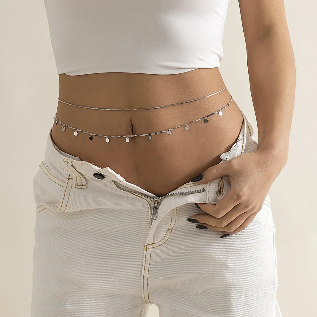 Hüftkette und Taillenschmuck - Bauchnabelschmuck für Damen Silber