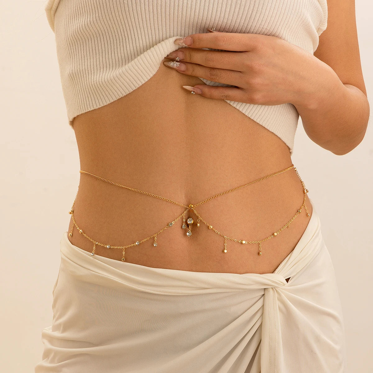 Hüft- und Bauchkette - Taillen- und Bauchschmuck für Damen Gold