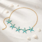 Seestern-Hüftkette - Taillen- und Bauchtier-Schmuck für Damen blau