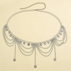 Orientalische Hüftkette – Taille- und Bauchschmuck für Damen Silber