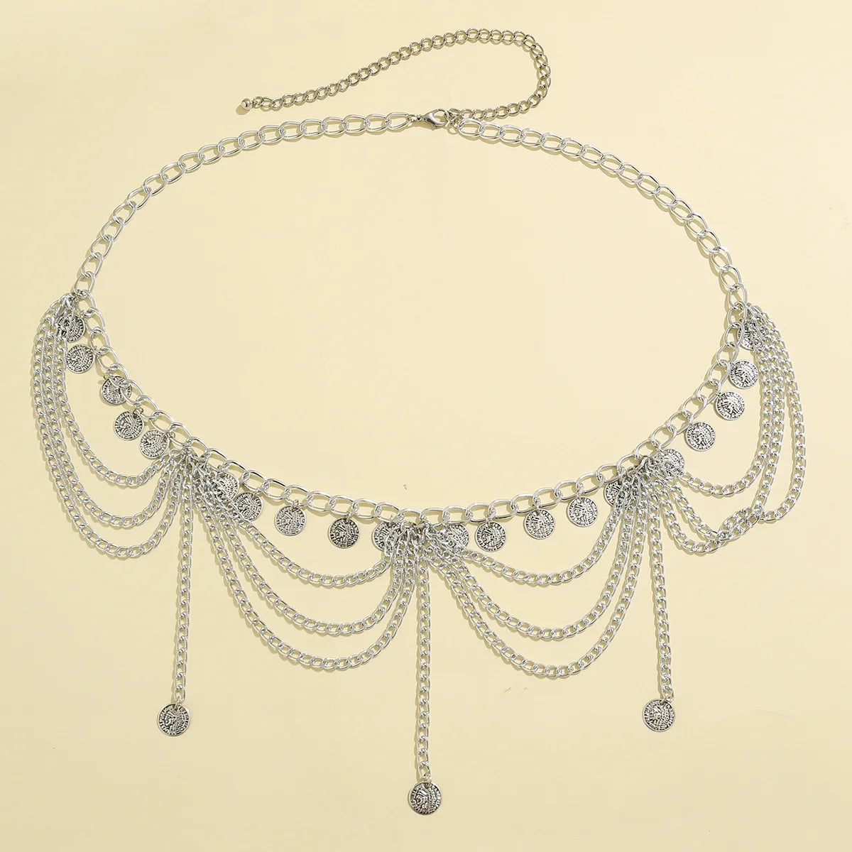 Orientalische Hüftkette – Taille- und Bauchschmuck für Damen Silber
