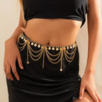 Orientalische Hüftkette – Taille- und Bauchschmuck für Damen in Gold