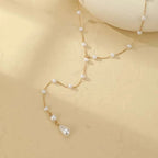 Rückenkette für Damen - Rücken-Collier mit Perlen