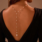 Rückenkette für Damen - Rücken-Collier mit Perlen