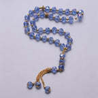 Eleganter muslimischer Rosenkranz - Islamischer Tasbih mit 33 blauen und goldenen Perlen