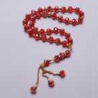 Eleganter muslimischer Rosenkranz - Islamischer Tasbih mit 33 roten Perlen