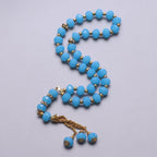 Eleganter muslimischer Rosenkranz - Islamischer Tasbih mit 33 türkisfarbenen Perlen