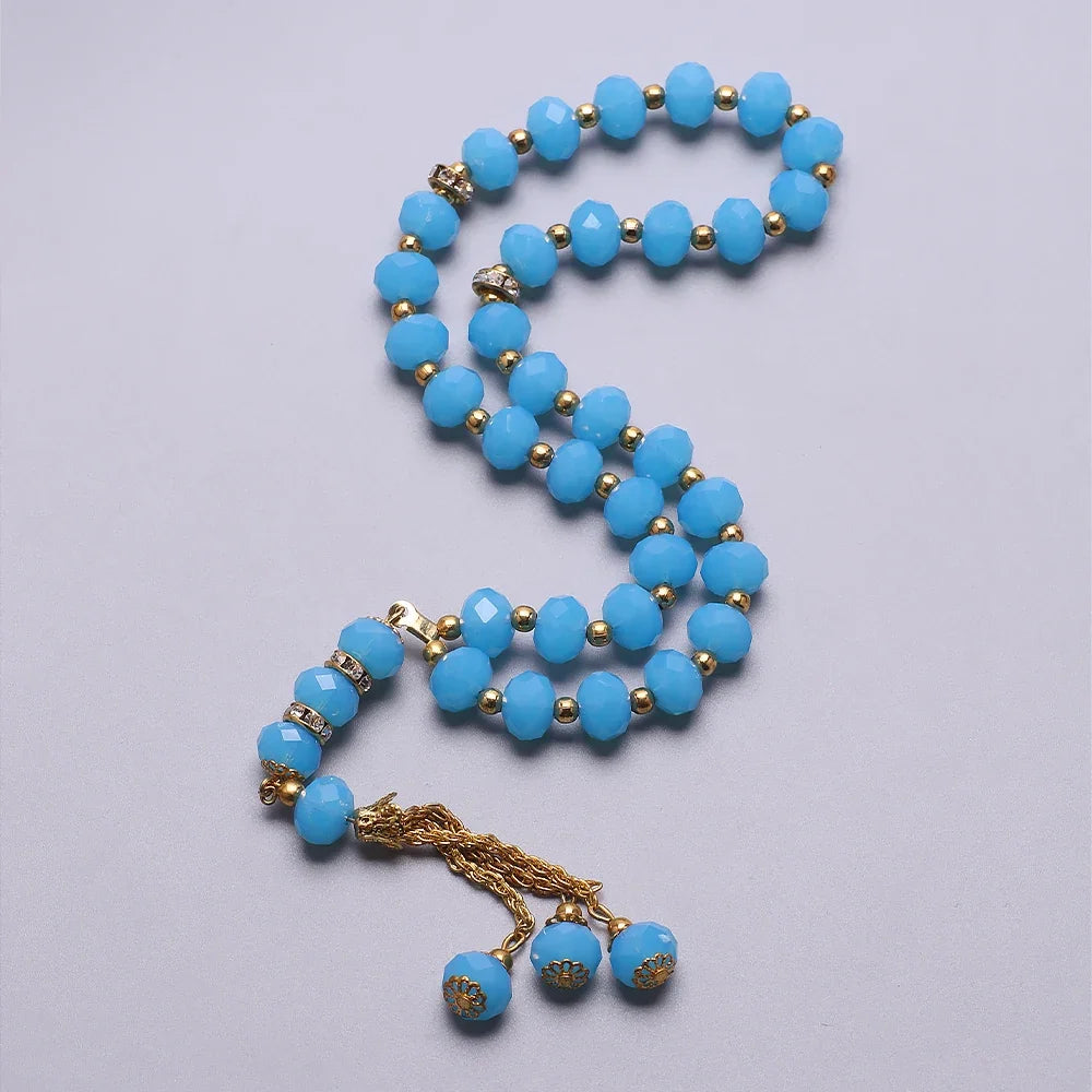 Eleganter muslimischer Rosenkranz - Islamischer Tasbih mit 33 türkisfarbenen Perlen