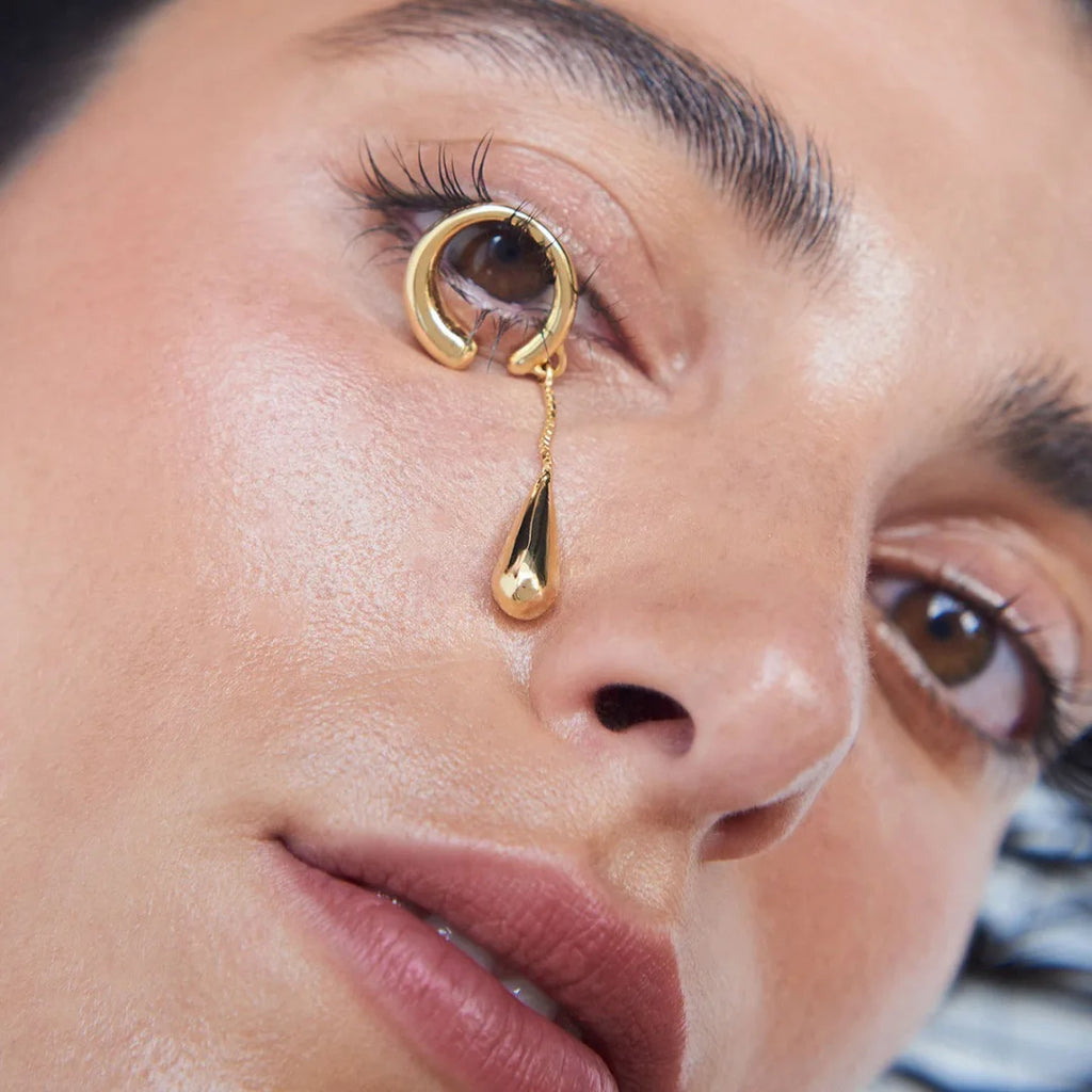 Creolen-Ohrclips Feiner Wassertropfen Gold