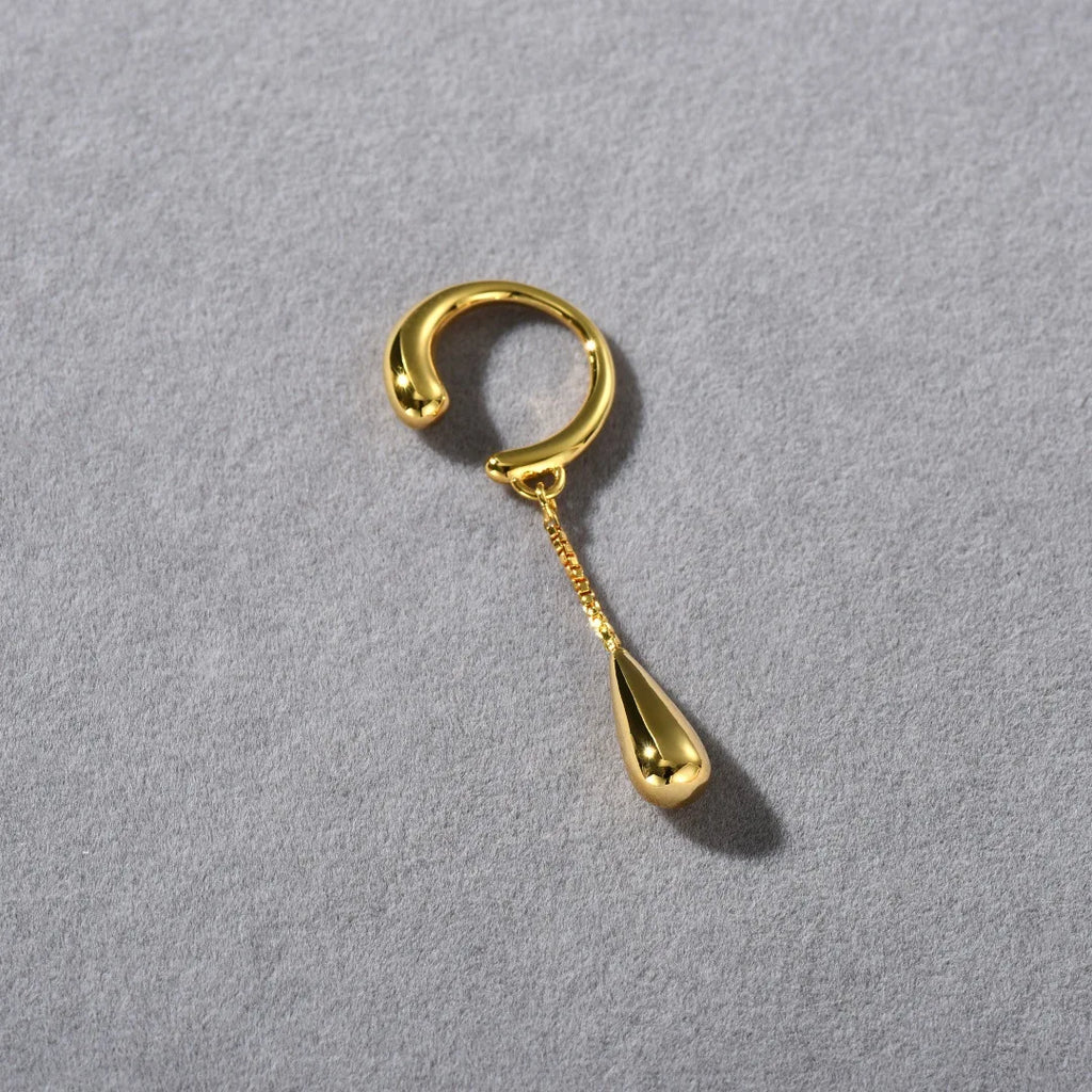 Creolen-Ohrclips Feiner Wassertropfen Gold