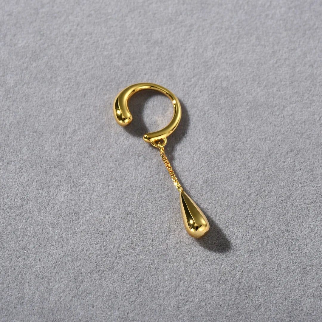 Creolen-Ohrclips Feiner Wassertropfen Gold