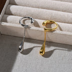 Creolen-Ohrclips Feiner Wassertropfen Silber