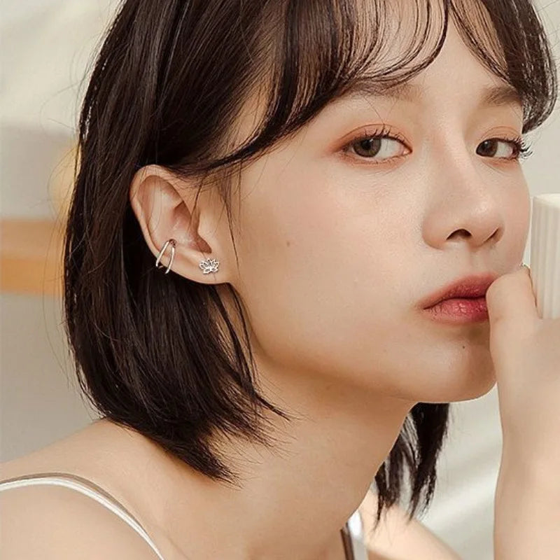 Damenohrringe Lotusblumen-Design