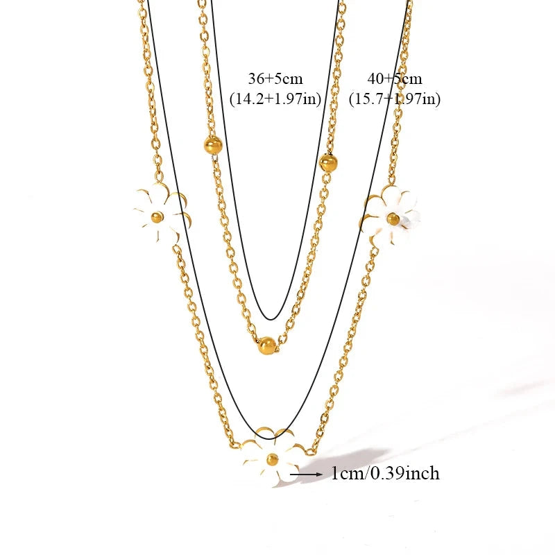 Set aus 3 Schmuckstücken Margeriten Gold 