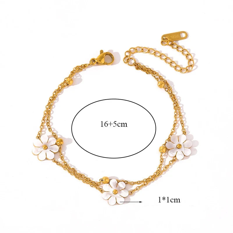 Set aus 3 Schmuckstücken Margeriten Gold 