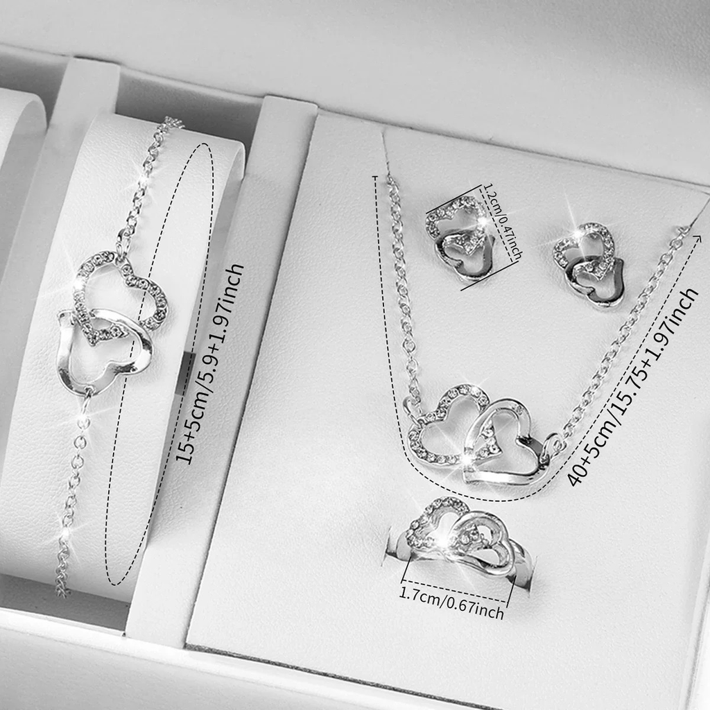 Set mit 5 Herzschmuckstücken 