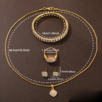 Schmuckset mit 5 Strasssteinen 
