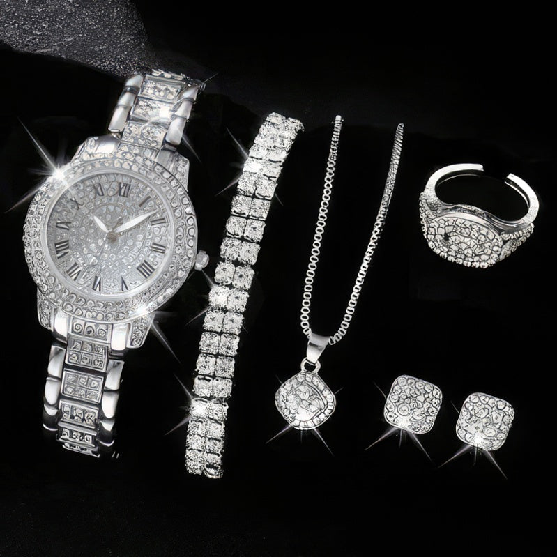 Schmuckset mit 5 Strasssteinen 