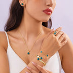 Schmuckset mit 5 Kleeblättern 