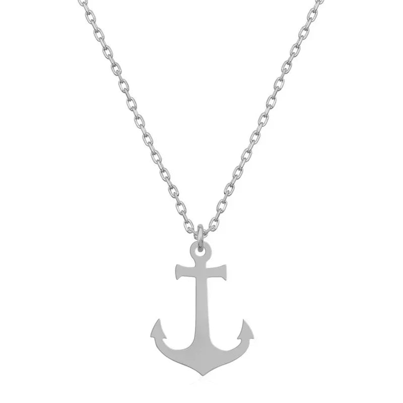 Anker-Halskette für Damen, Silber