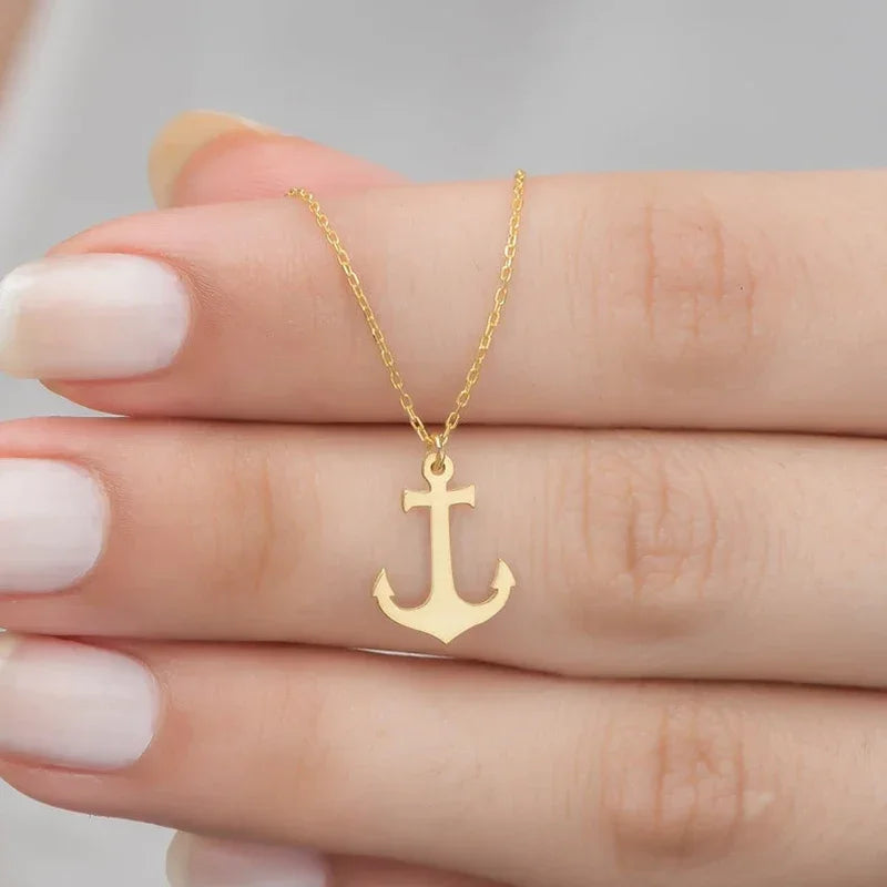 Anker-Halskette für Damen, Gold