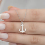 Anker-Halskette für Damen, Silber