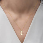 Anker-Halskette für Damen, Gold