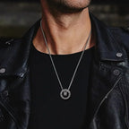 Collier anti-stress avec pendentif rotatif mantra bouddhiste