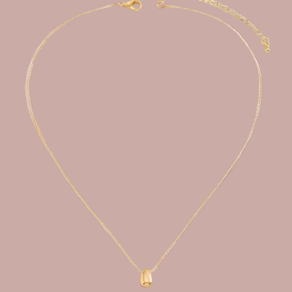 Halskette mit feinem Wassertropfen-Anhänger in Gold