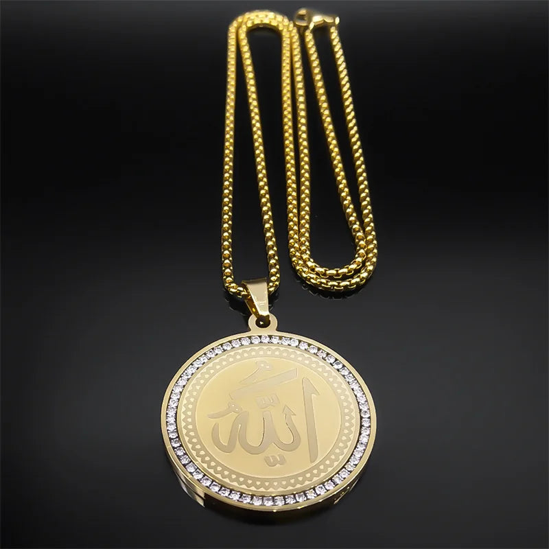 Halskette mit Anhänger Amulett Allah arabisch islamisch muslimisch gold