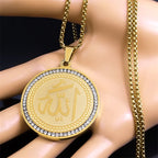 Halskette mit Anhänger Amulett Allah arabisch islamisch muslimisch gold