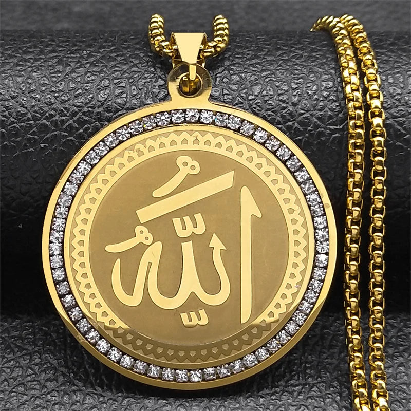 Halskette mit Anhänger Amulett Allah arabisch islamisch muslimisch gold