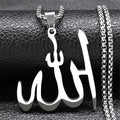Halskette mit Anhänger Allah arabisch islamisch muslimisch Silber 50 cm