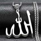 Halskette mit Anhänger Allah arabisch islamisch muslimisch Silber 50 cm