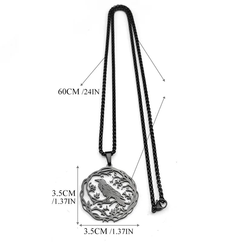 Halskette mit Baum-Anhänger mit Vogel