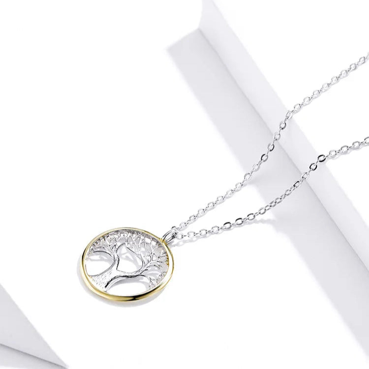Halskette mit Lebensbaum-Anhänger für Damen mit Zirkonia