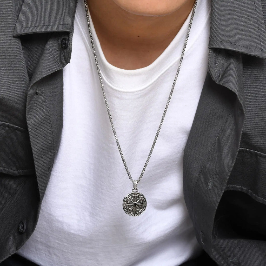 Halskette mit Anhänger Nautische Kompass Rose der Winde
