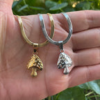 Halskette mit Pilzanhänger Silber