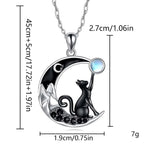 Collana con ciondolo a forma di simpatico gatto al chiaro di luna