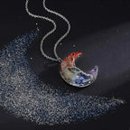 Halskette mit Halbmond-Anhänger 7 Chakren