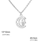 Halskette mit islamischem Anhänger Halbmond und arabischer Fatima-Hand in Silber