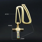 Collana con ciondolo croce di San Benedetto multicolore