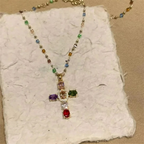 Halskette mit Kreuzanhänger aus Zirkonia für Damen