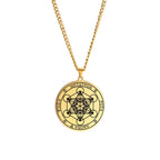 Halskette mit Metatron Würfel Anhänger gold