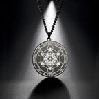 Halskette mit Metatron Würfel Anhänger schwarz