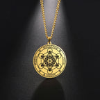 Halskette mit Metatron Würfel Anhänger gold