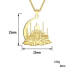 Halskette mit Anhänger einer Moschee auf arabischem Mondsichel 